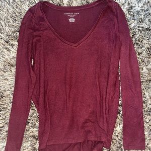 American Eagle maroon v neck sweater. Size small.